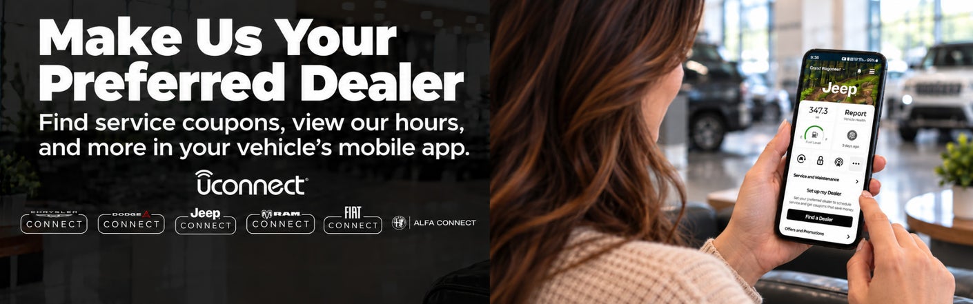 uconnect® make us your preferred dealer | Bergstrom Chrysler Dodge Jeep Ram Fiat of Kaukauna in Kaukauna WI