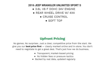 2016 Jeep Wrangler Unlimited Sport