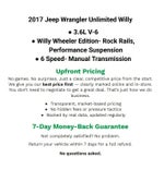 2017 Jeep Wrangler Unlimited Willy Wheeler 4x4