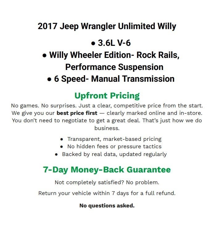 2017 Jeep Wrangler Unlimited Willy Wheeler 4x4
