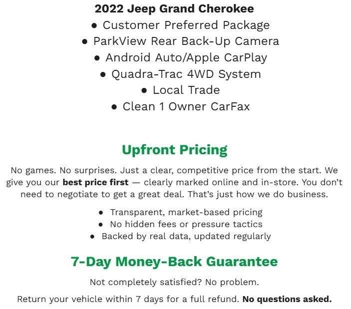 2022 Jeep Grand Cherokee WK Laredo X 4x4