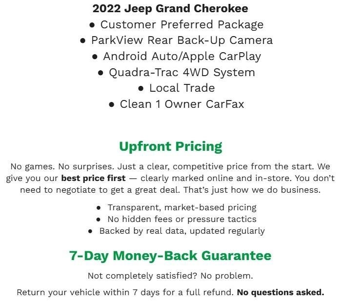 2022 Jeep Grand Cherokee WK Laredo X 4x4