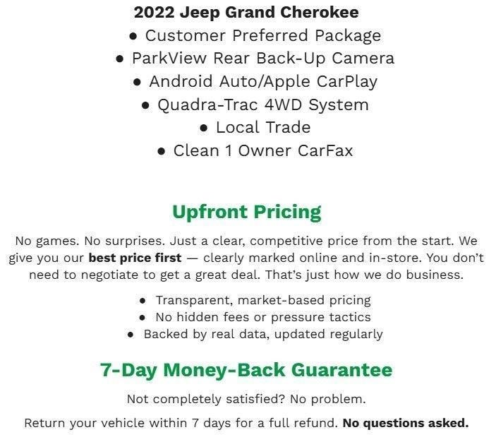 2022 Jeep Grand Cherokee WK Laredo X 4x4