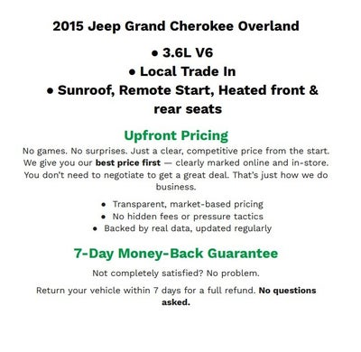 2015 Jeep Grand Cherokee Overland