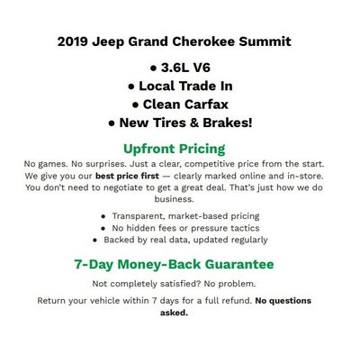 2019 Jeep Grand Cherokee Summit 4x4