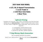 2017 RAM 1500 Rebel Crew Cab 4x4 5'7' Box