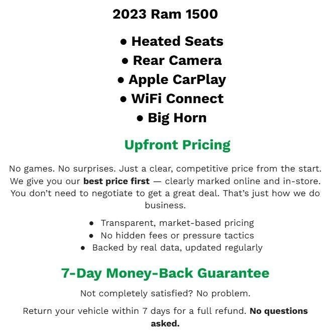 2023 RAM 1500 Big Horn Crew Cab 4x4 5'7' Box