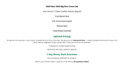 2025 RAM 1500 Big Horn 4x4 Crew Cab 5'7 Box
