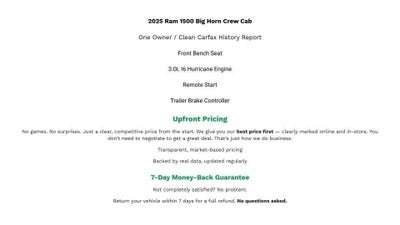 2025 RAM 1500 Big Horn Crew Cab 4x4 5'7' Box