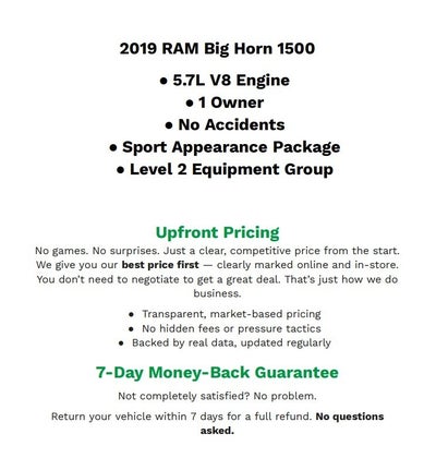 2019 RAM 1500 Big Horn/Lone Star Crew Cab 4x4 5'7' Box