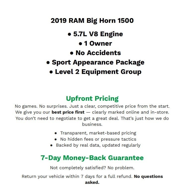 2019 RAM 1500 Big Horn/Lone Star Crew Cab 4x4 5'7' Box