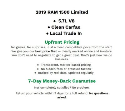 2019 RAM 1500 Limited Crew Cab 4x4 5'7' Box