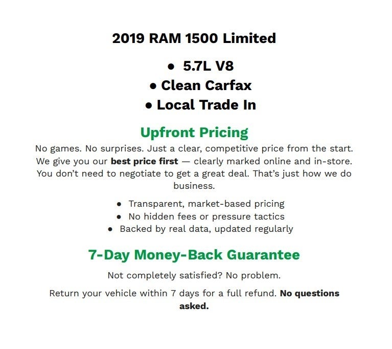 2019 RAM 1500 Limited Crew Cab 4x4 5'7' Box