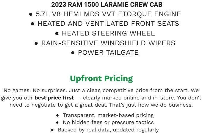 2023 RAM 1500 Laramie Crew Cab 4x4 5'7' Box