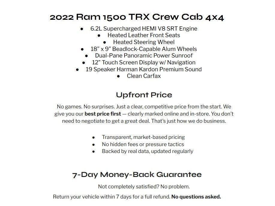 2022 RAM 1500 TRX Crew Cab 4x4 5'7' Box