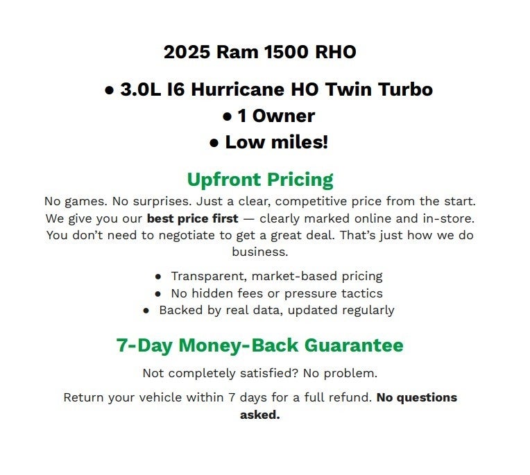 2025 RAM 1500 RHO Crew Cab 4x4 5'7' Box