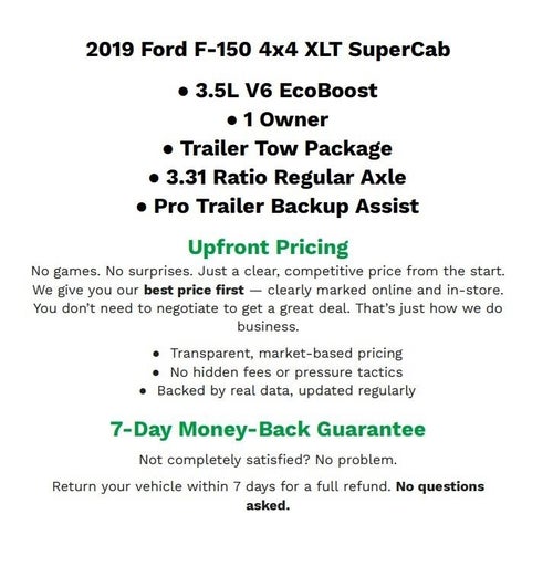 2019 Ford F-150 EXTENDED CAB PICKUP - STANDARD BED