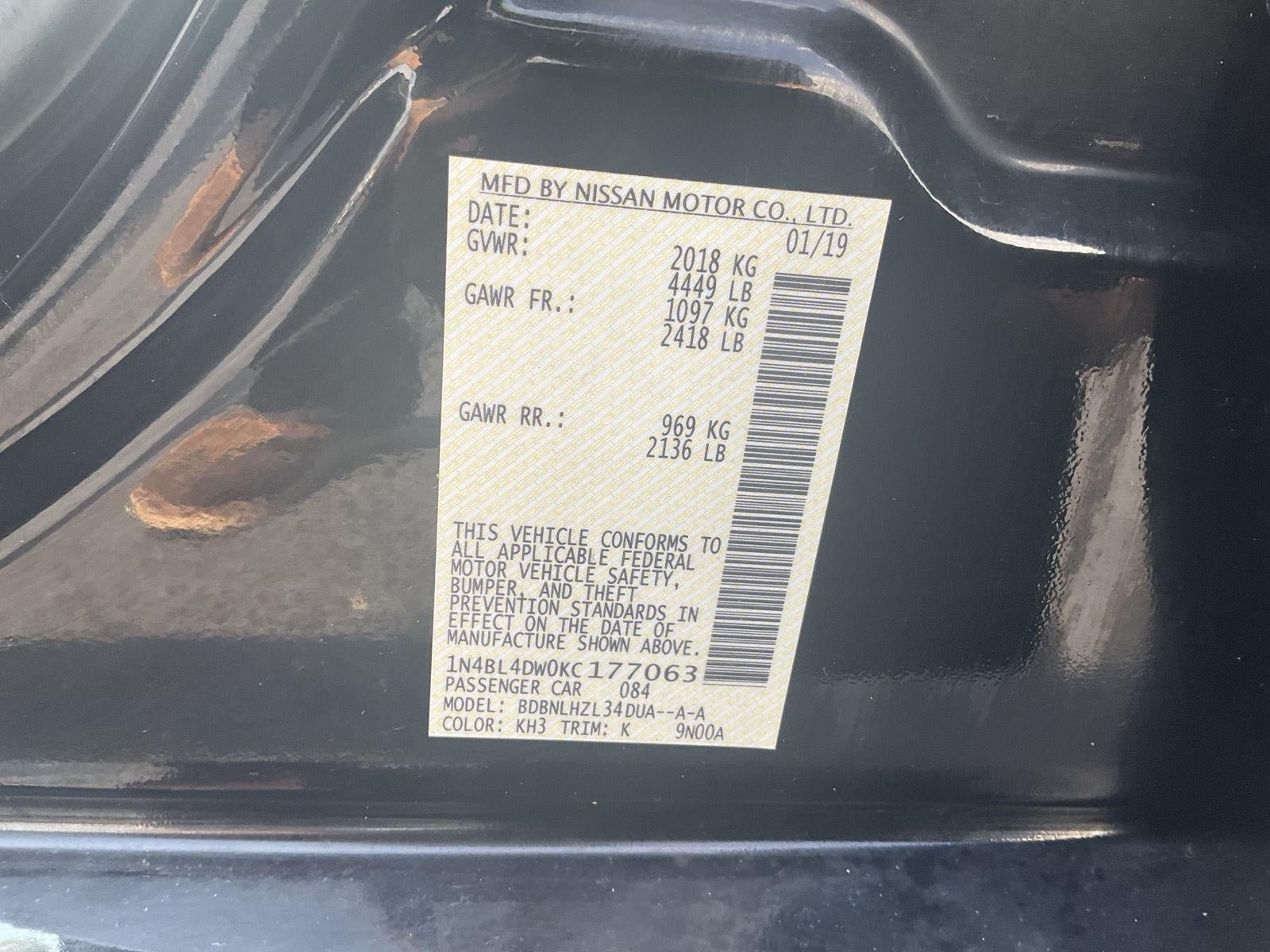 2019 Nissan Altima 2.5 SV
