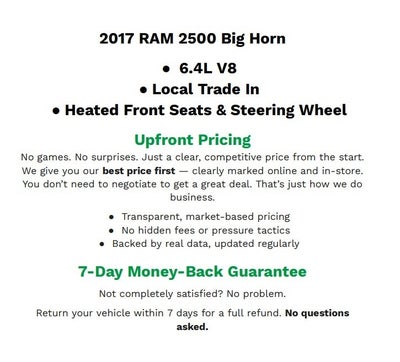2017 RAM 2500 Big Horn Crew Cab 4x4 6'4' Box