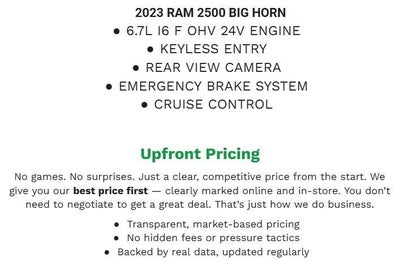 2023 RAM 2500 Big Horn Crew Cab 4x4 6'4' Box