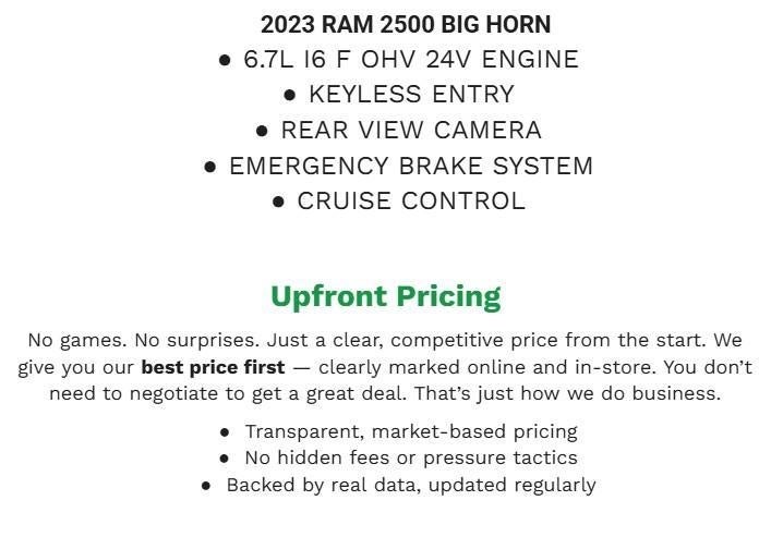 2023 RAM 2500 Big Horn Crew Cab 4x4 6'4' Box