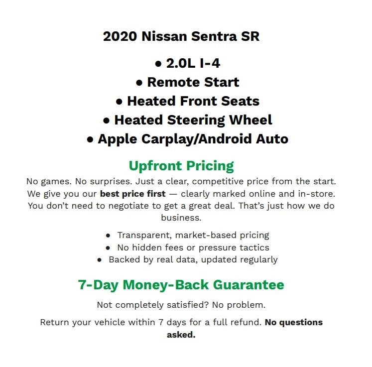 2020 Nissan Sentra SR Xtronic CVT