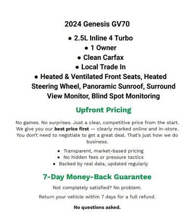 2024 Genesis GV70 2.5T AWD